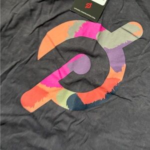 Peloton Dark Gray T-Shirt with Pink Stitching